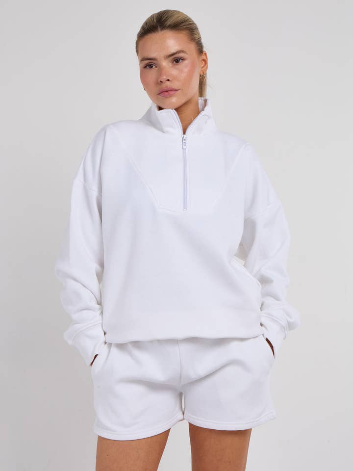 AX Labels - Wholesale Lounge Set - Women's - 1/2 Zip Top & Shorts Fleece Co-ord59
