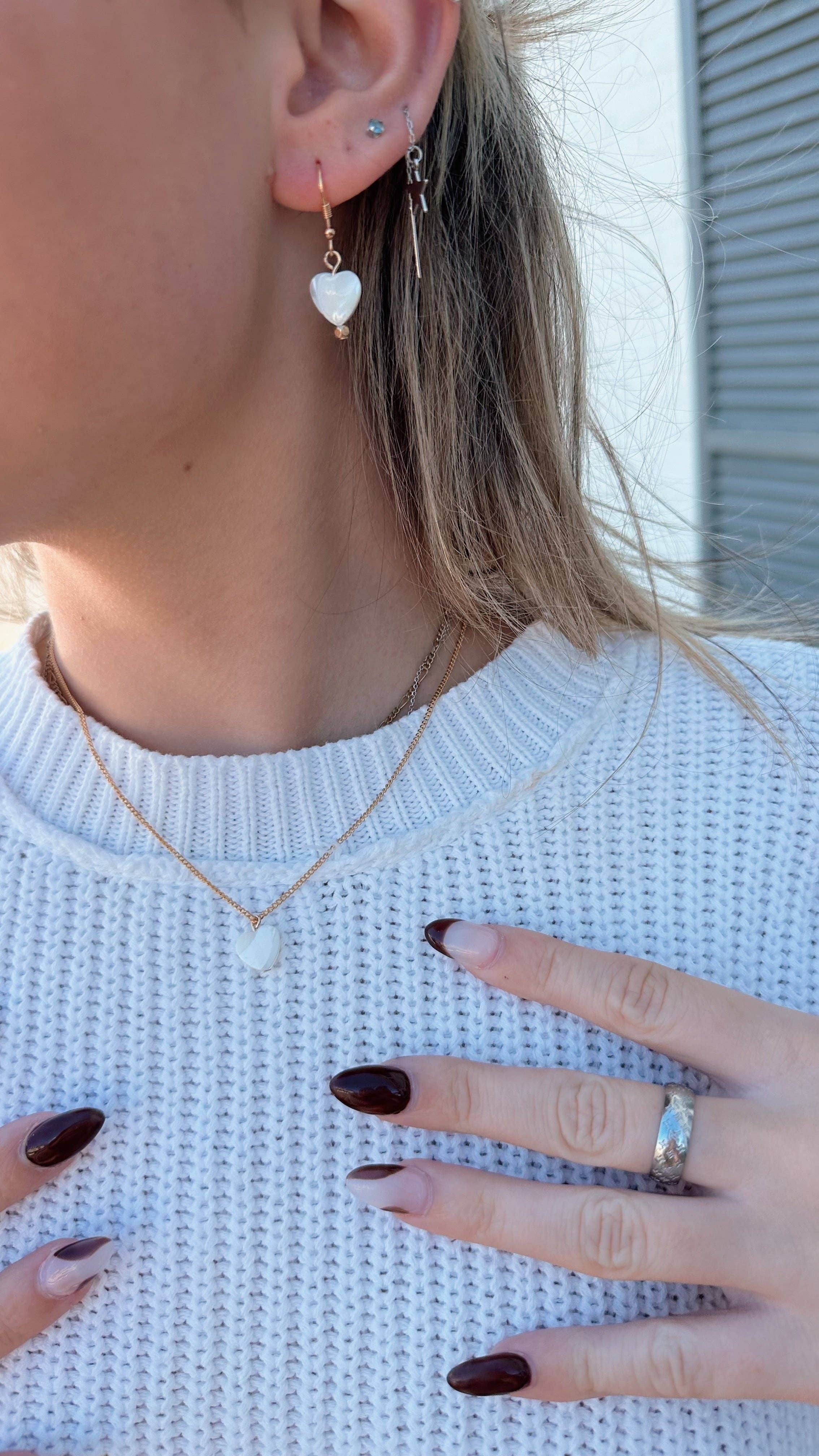 Salt & June - Wholesale Dangle Earrings - Shell Heart dangle earrings3