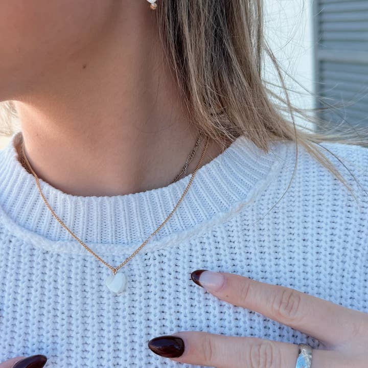 Salt & June - Wholesale Dangle Earrings - Shell Heart dangle earrings3