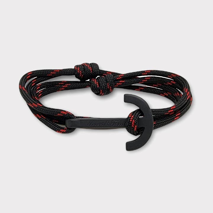 YACHT CLUB big black red anchor bracelet (YCB19) for wholesale by Break Time