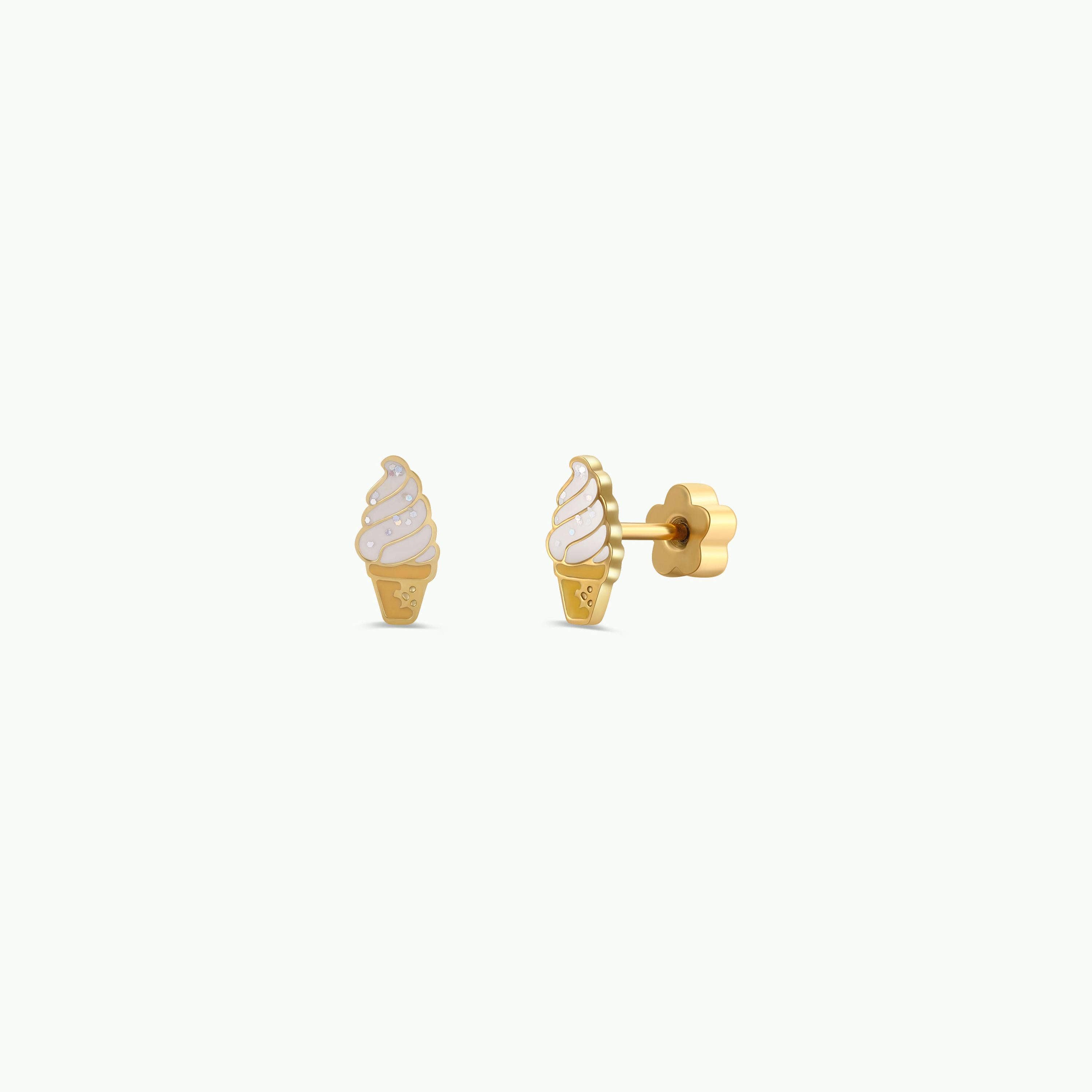 JaxKelly - Wholesale Stud/Post Earrings - Ice Cream Enamel Flat Back Kids Earrings