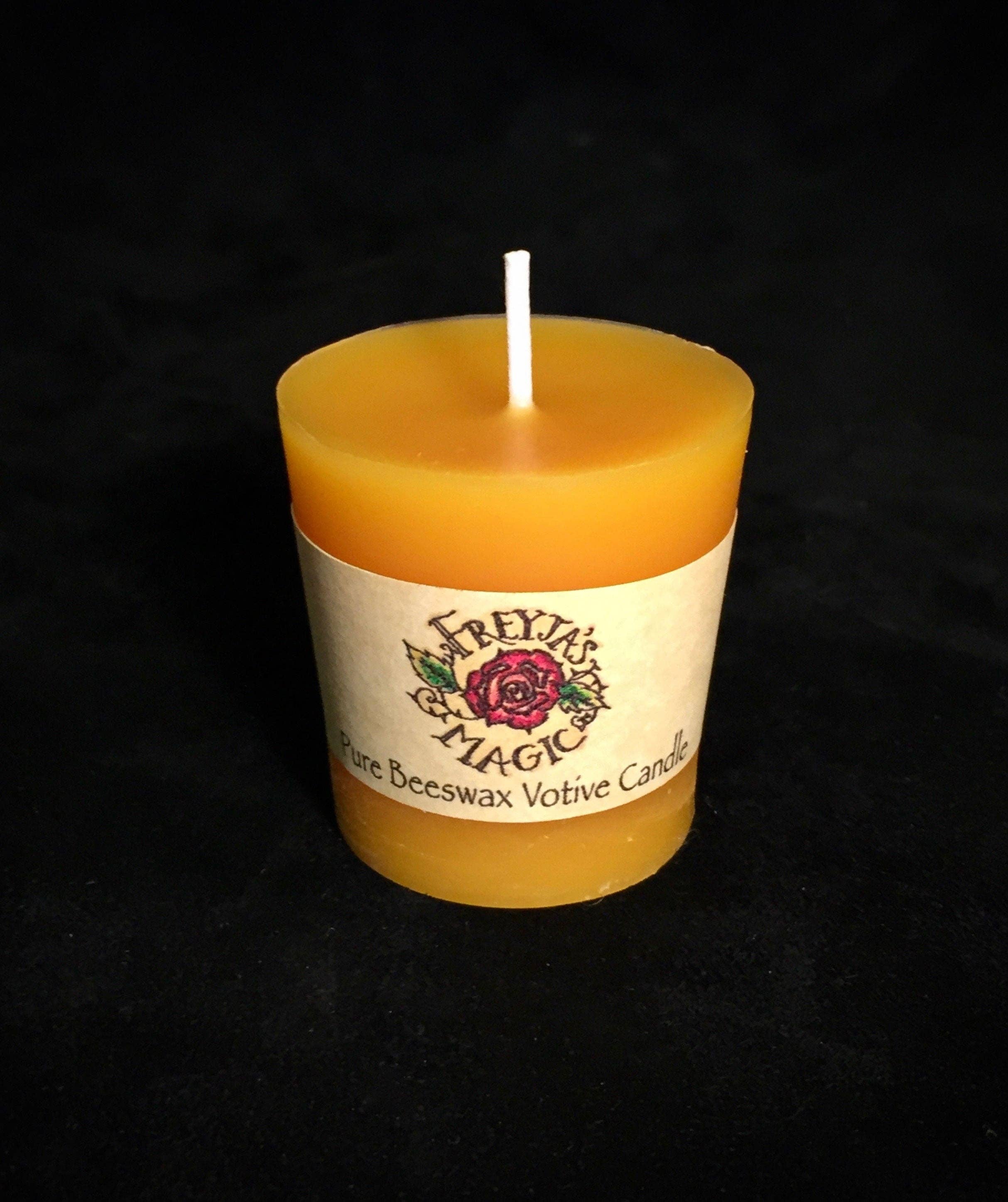Freyja's Magic - Wholesale Votive Candle - Pure Beeswax Votive Candle | 100% Hand Poured Montana Beeswax | Lead-Free Wick