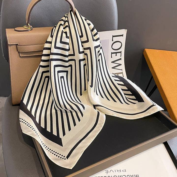 SueSilkHK - Wholesale Scarf – Women's - Minimalist striped mulberry silk scarf/70CM 100% mulberry silk scarf/Silk shawl/Gift for her4