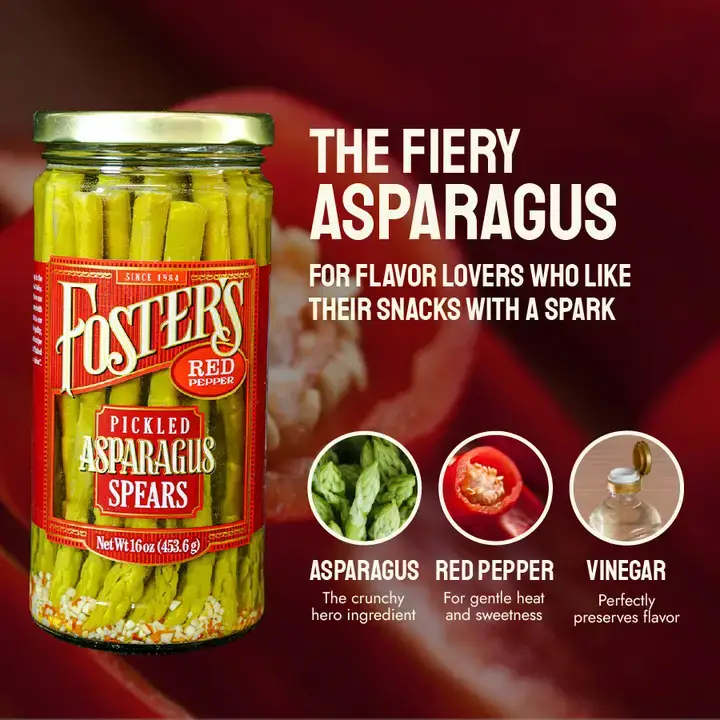 Foster's Pickled Products - Wholesale Pickled Vegetables - Foster's Pickled Asparagus - 16oz (6 pack)5