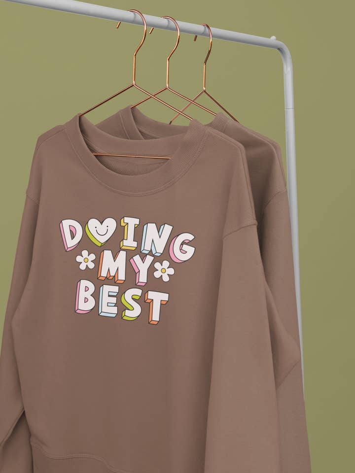 Crewneck Graphique Faisant De Mon Mieux pour la vente par YellowBridge