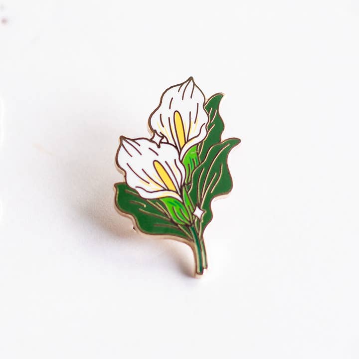 Occasionalish - Wholesale Lapel Pin/Button - Calla Lily Enamel Pin