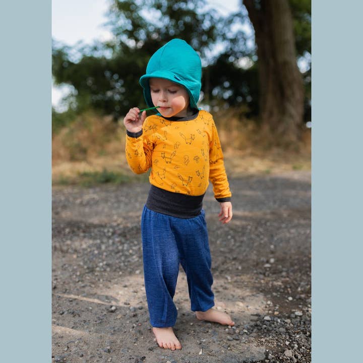 Glückskind - Vendita all'ingrosso Maglietta - Bambini - Camicia in volpe giallo sole, lana merino e seta (organica/GOTS)