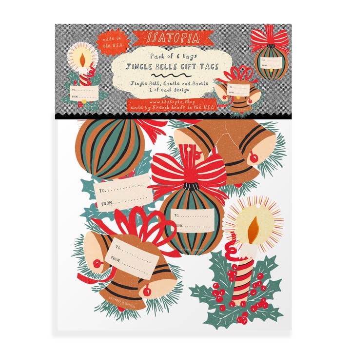 Isatopia - Wholesale Gift Tag - Jingle Bells - Gift Tags Pack of 60