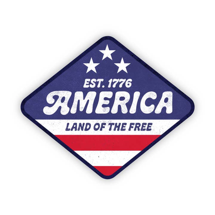 Big Moods - Wholesale Sticker - "America Land of the Free" USA Diamond Badge Sticker