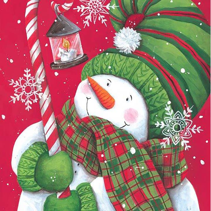 Candy Cane Snowman 05375 for wholesale by Lux Press Group | LPG Greetings