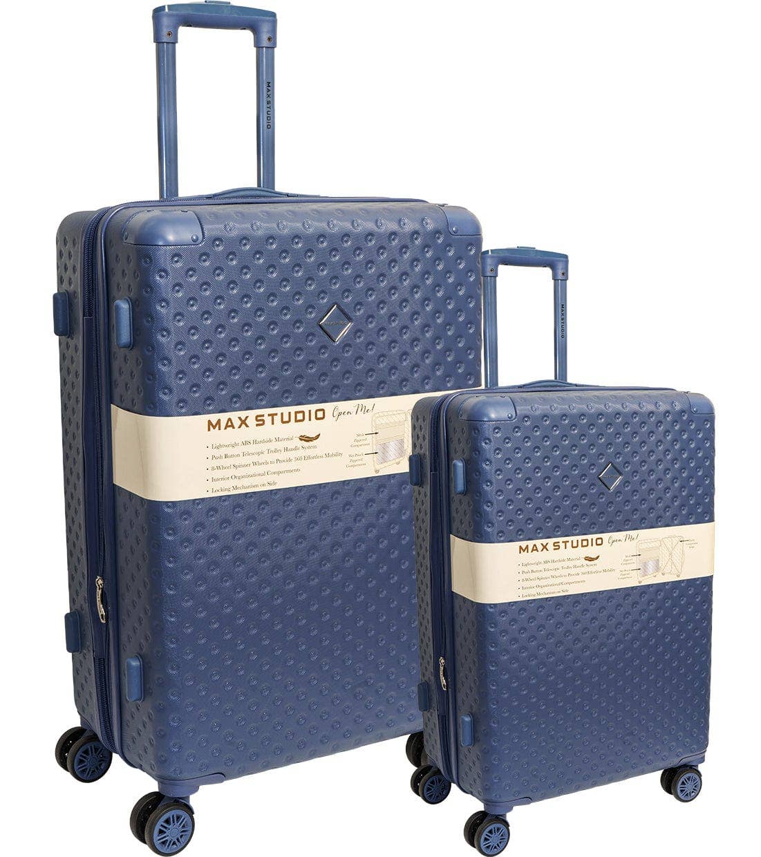 Magid - Wholesale Luggage - Max Studio Tonal Tufted ABS 2-Piece Hard-Sided Luggage Set13