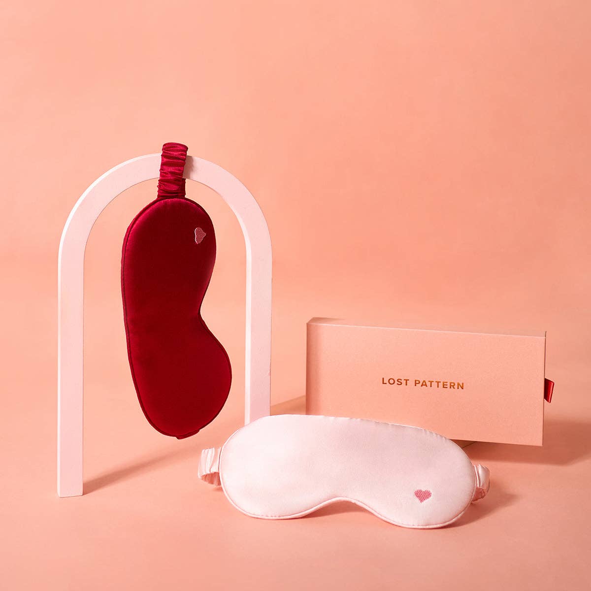 “Love Heart” Silk Sleep Eye Mask - Pink for wholesale on Faire2