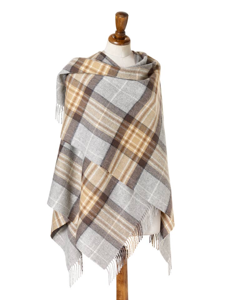 Bronte Moon - Vendita all'ingrosso Poncho - Donna - Tartan Mini Ruana — 100% lana d'agnello merino — Made in England