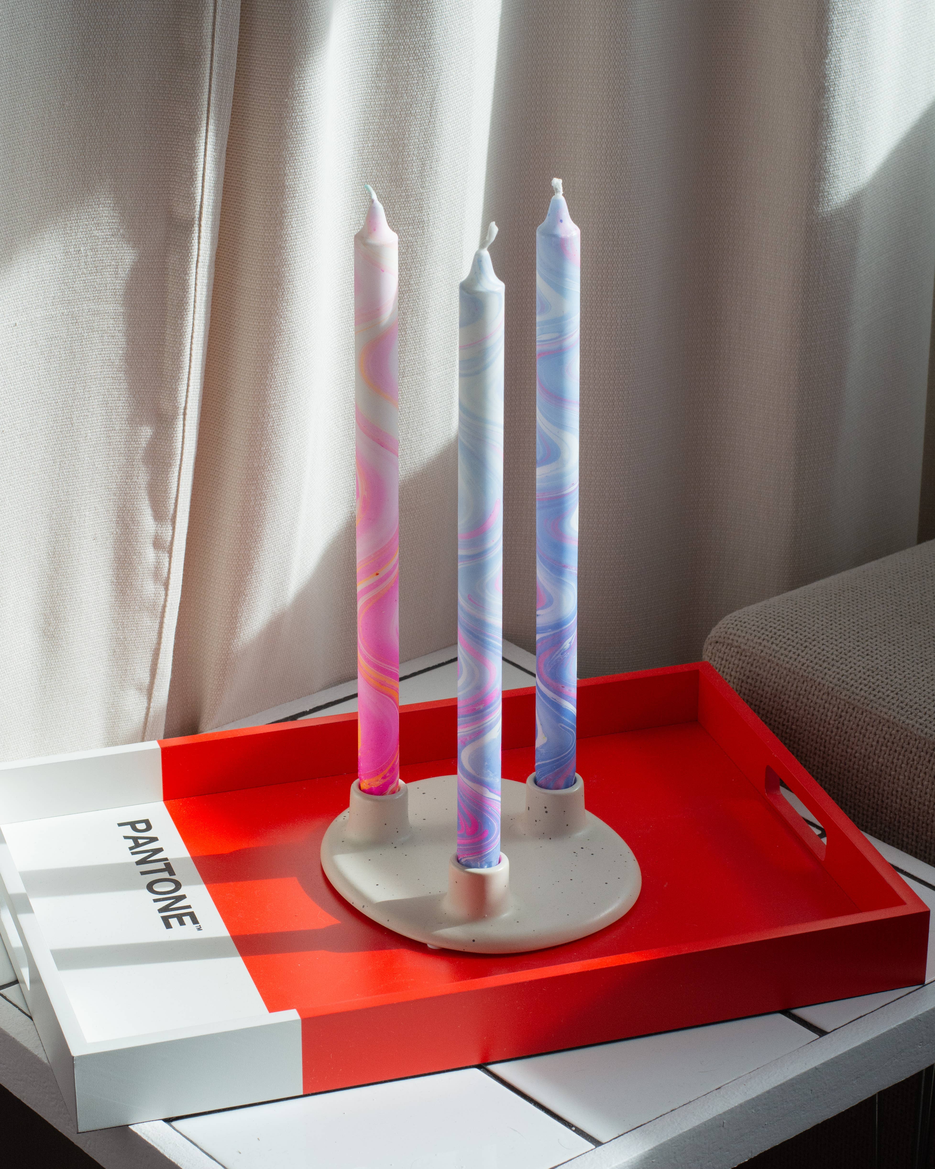 Nordtrice - Wholesale Tapered Candle/Candlestick - Taper candles (Long)- spring marble decorations 35 cm!6