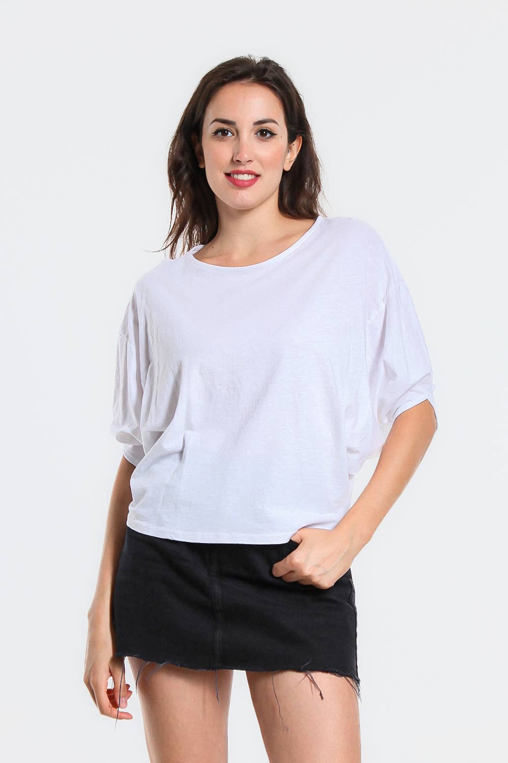 TINA Stephens Italy/Tees By Tina - Wholesale T-Shirt - Women's - Omaria Batwing Crop Top (BSS171)41