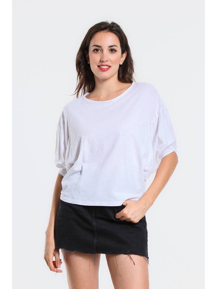 TINA Stephens Italy/Tees By Tina - Wholesale T-Shirt - Women's - Omaria Batwing Crop Top (BSS171)41