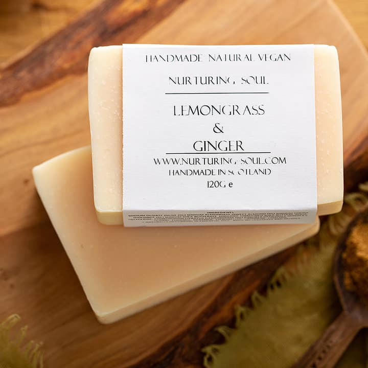 Lemongrass with Ginger handcrafted natural vegan soap for wholesale by Nurturing Soul
