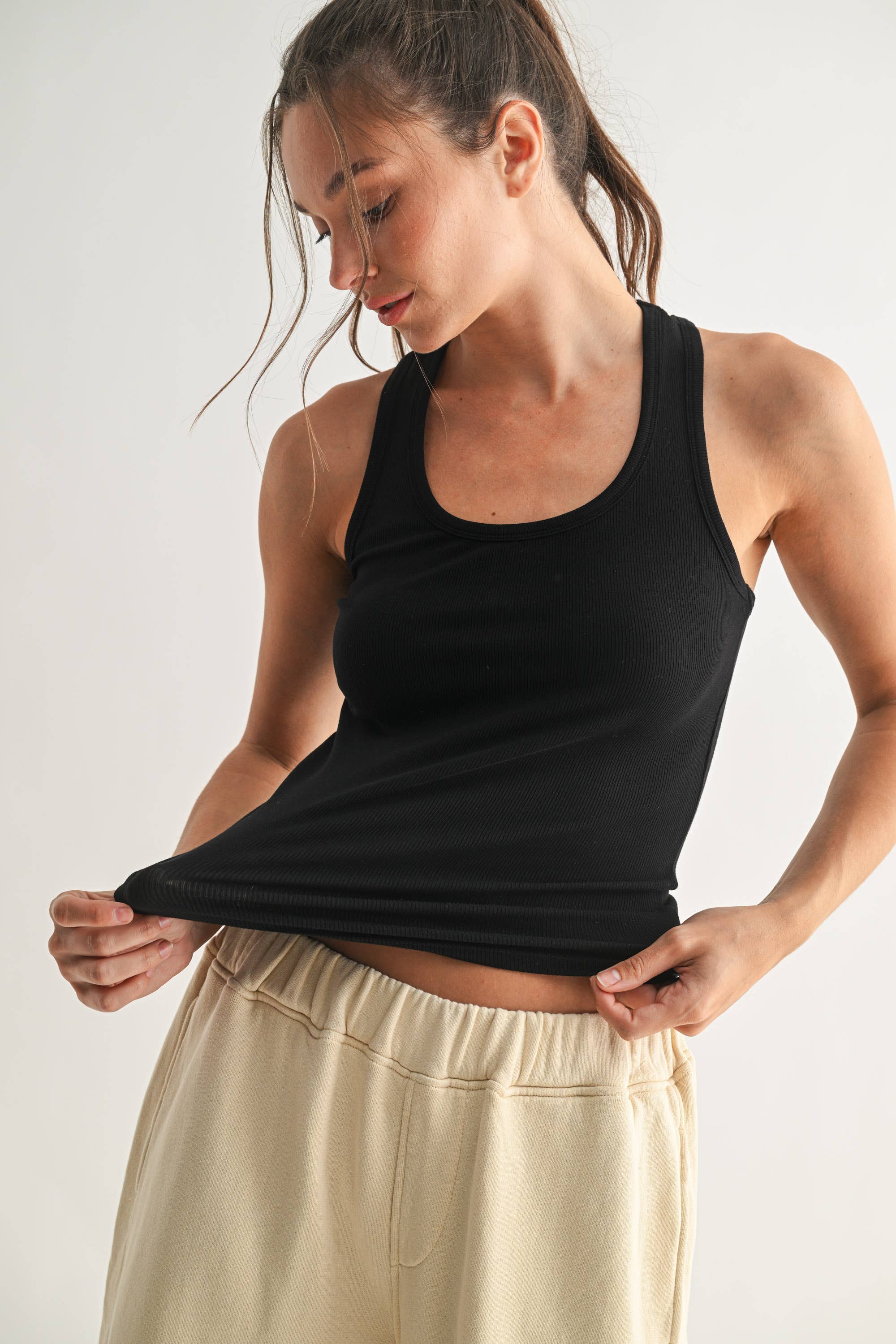 Mono B - Wholesale Tank Top - Women's - Slim Fit Scoop Neck Tank Top1