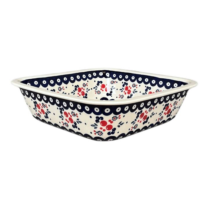 Baker, Square, 11.5" Deep in "Berry Dot" by Manufaktura | Z149T-BL04 for wholesale by Polish Pottery Outlet