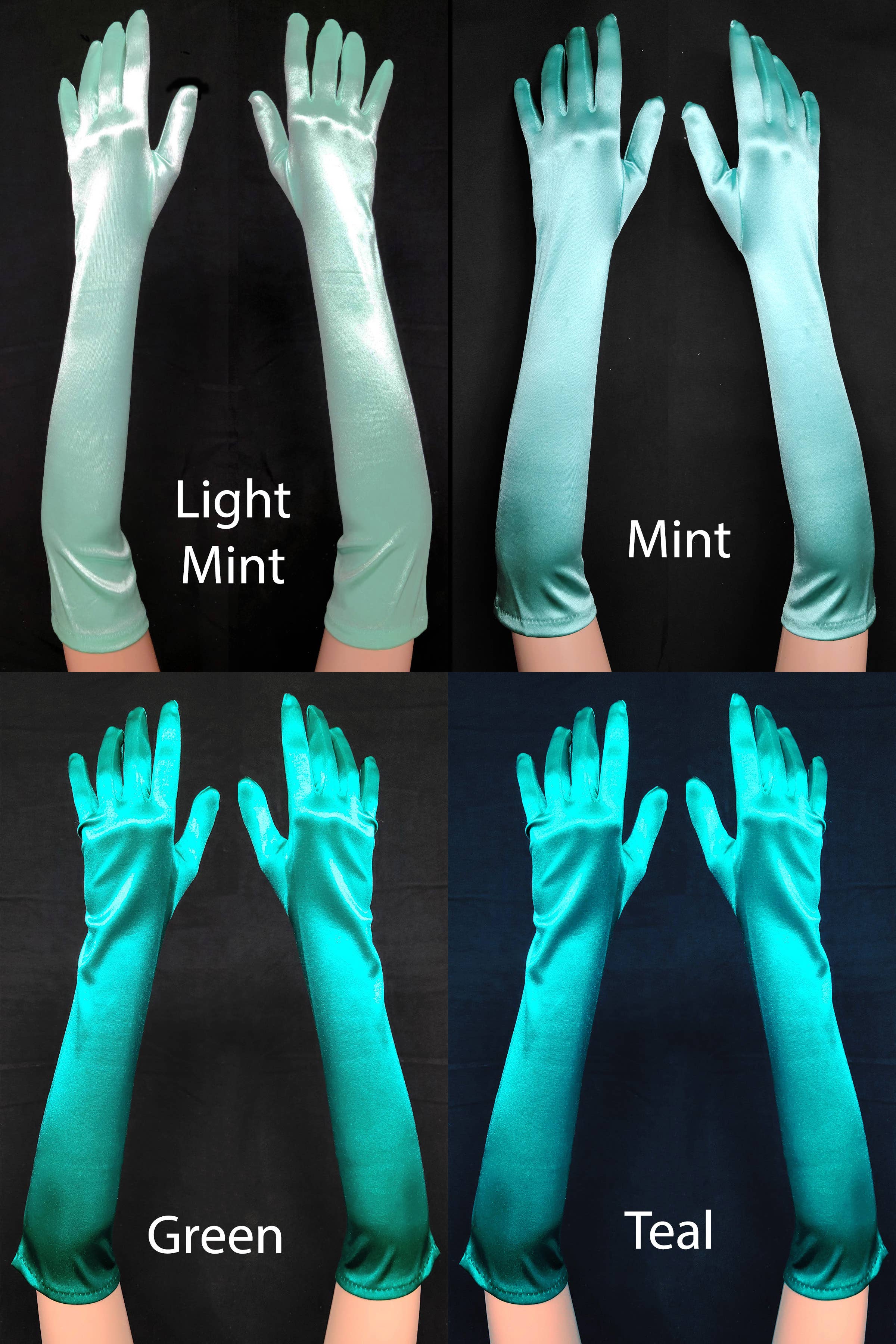 Chicas – wholesale Gloves – Women's – Pair of Elbow Length Satin Evening Gloves G72812BL12