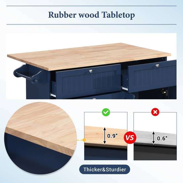 Blue Farmhouse Kitchen Island Set for wholesale on Faire5
