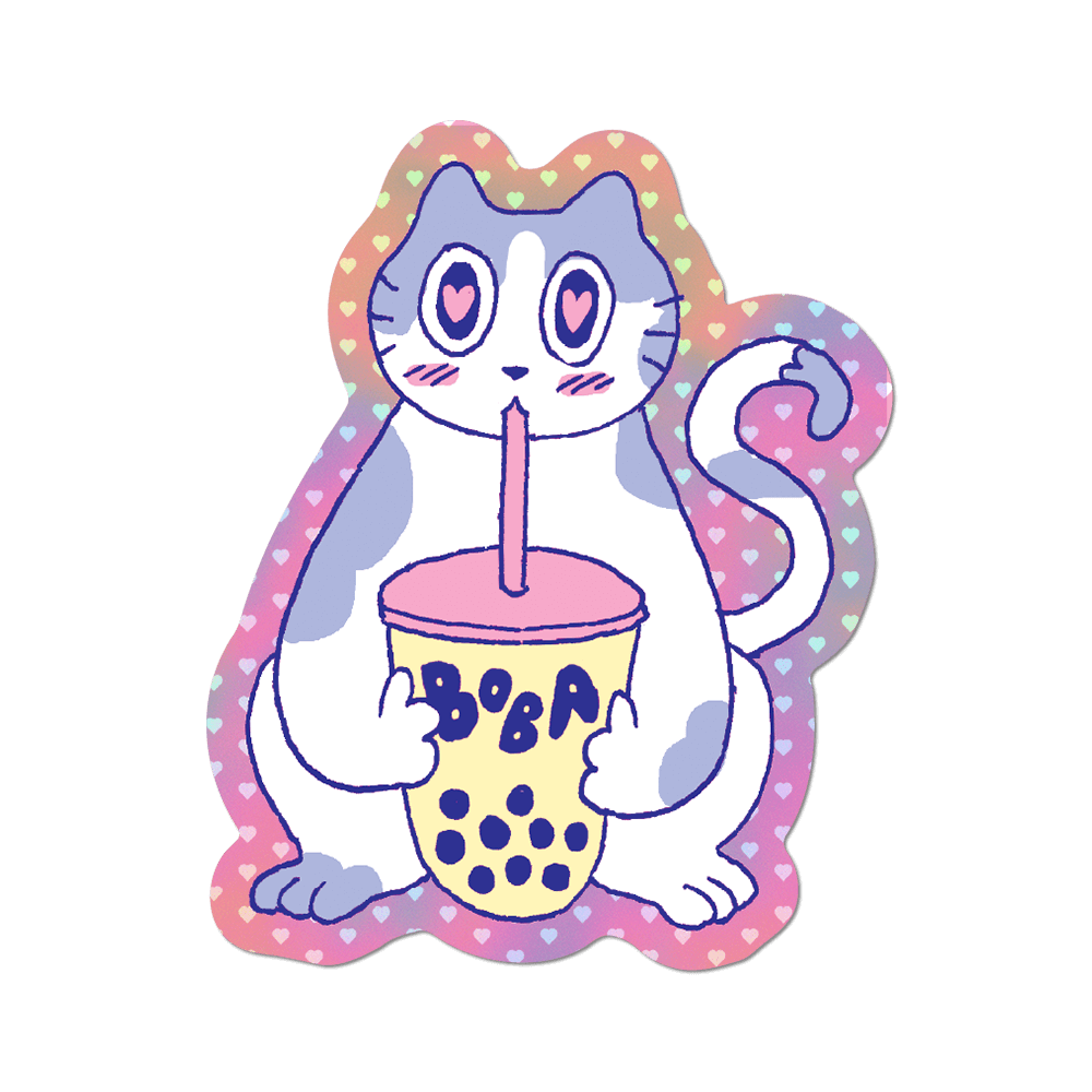 Apply Stickers - Wholesale Sticker - Boba Cat by Apply - Die-Cut Sticker0