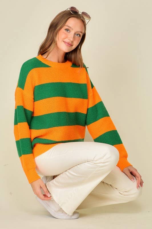 Vanilla Monkey – Engroshandel Pullover - Dame – Game Day stribet sweater8