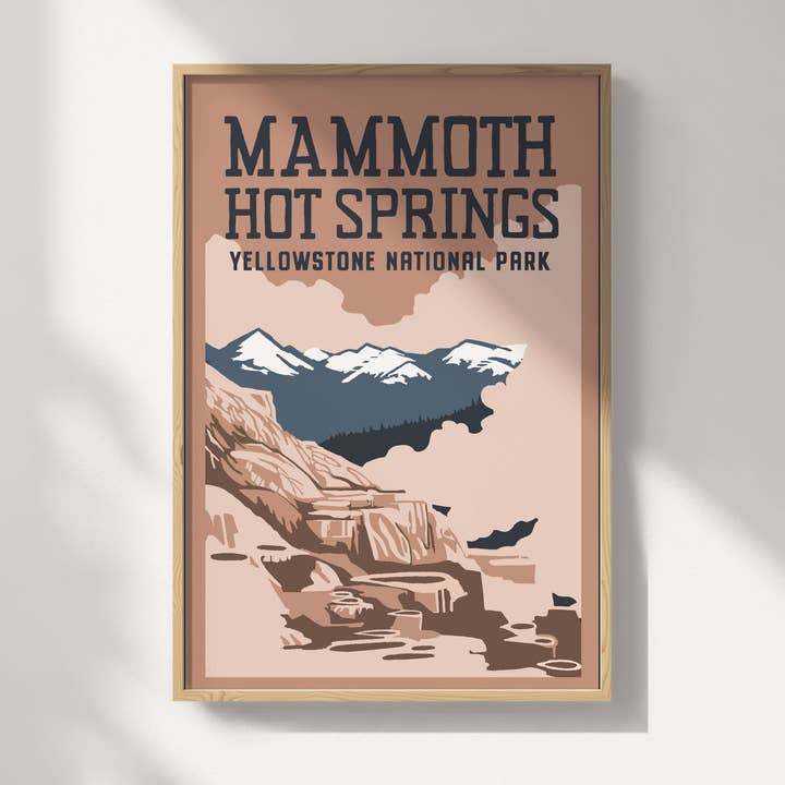 Mammoth Hot Springs rejseplakat for engroshandel hos Recollection Project
