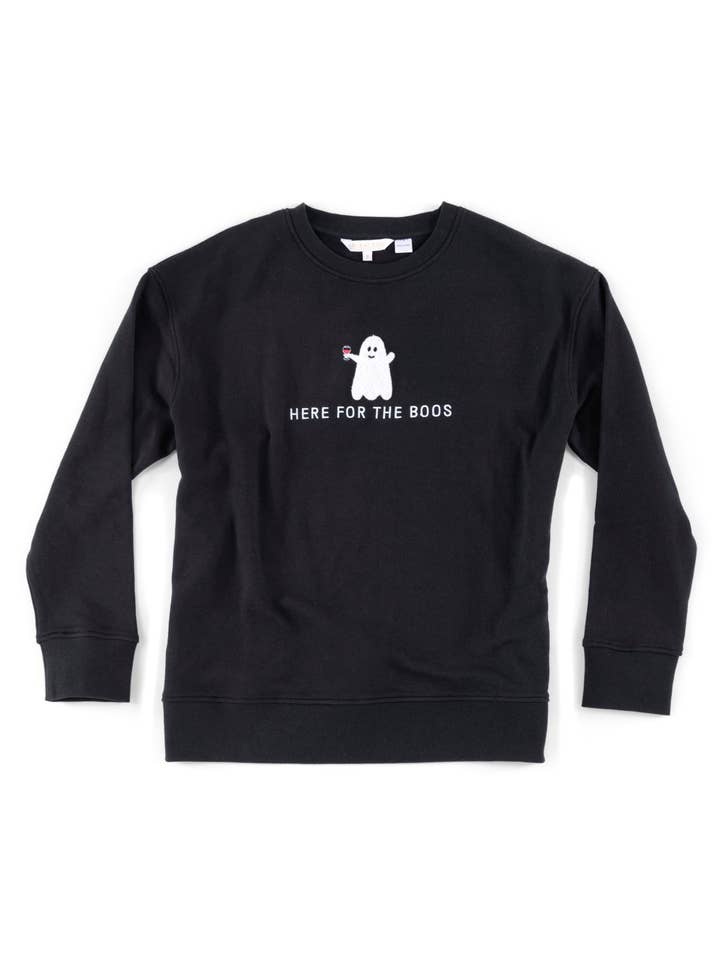 Shiraleah - Wholesale Sweatshirt - Women's - "HERE FOR THE BOOS" SWEATSHIRT, BLACK