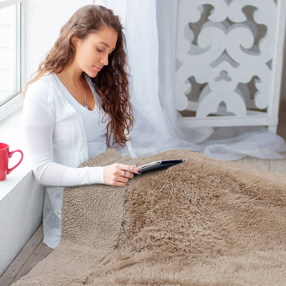 Pavilia - Wholesale Decoratiedeken - Pluche Sherpa Plaid van Imitatiebont47