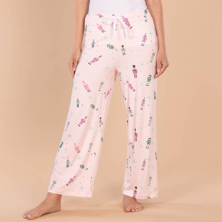 Amanda Blu - Wholesale Sleepwear Bottom - Women's - Nutcracker Parade Pajama Pants | Pink Christmas PJ Bottoms