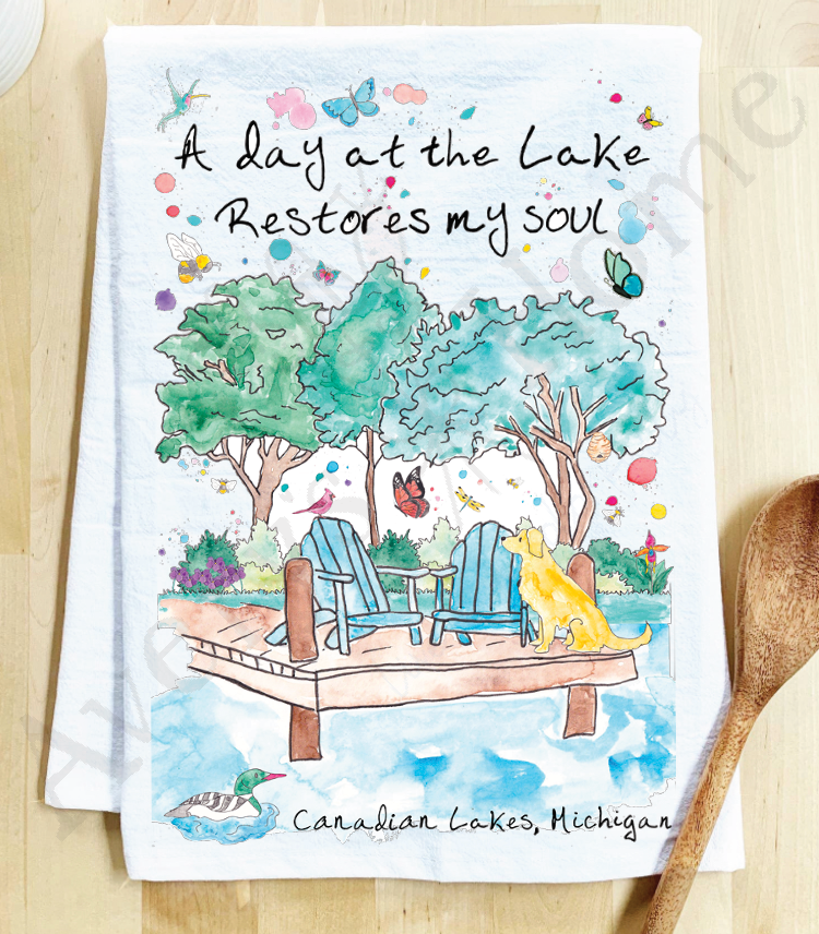 Avery's Home - Wholesale Tea Towel - A Day at the Lake or River Customizable Tea Towel5