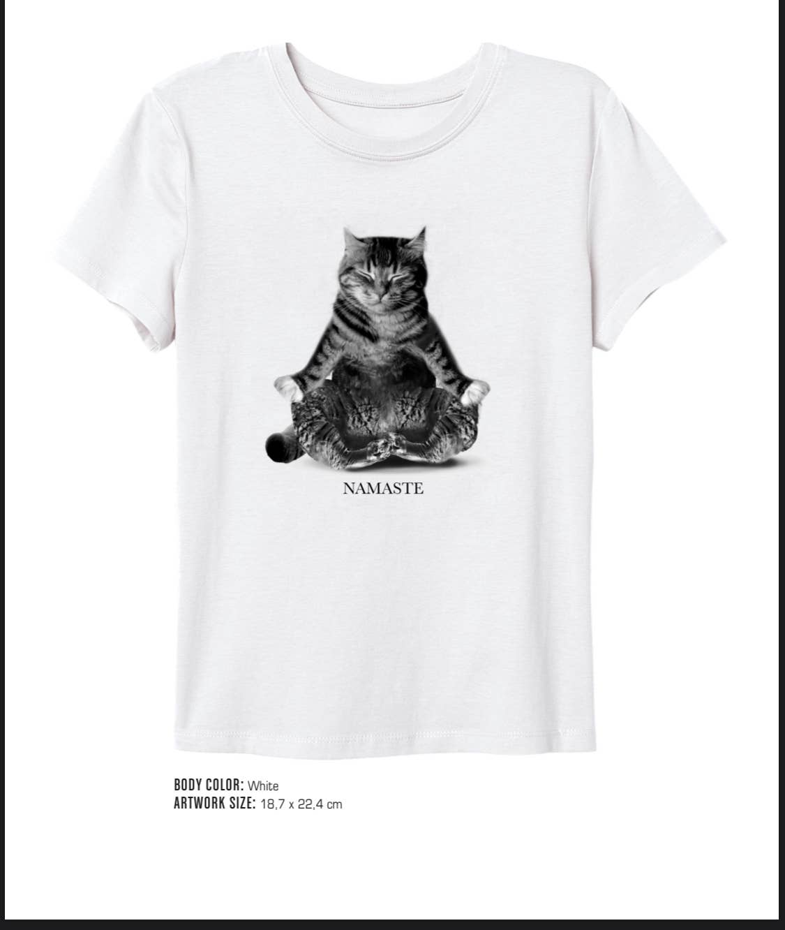 Room34 llc - Wholesale Screen Printed T-Shirt - Women's - Namaste Kitty0