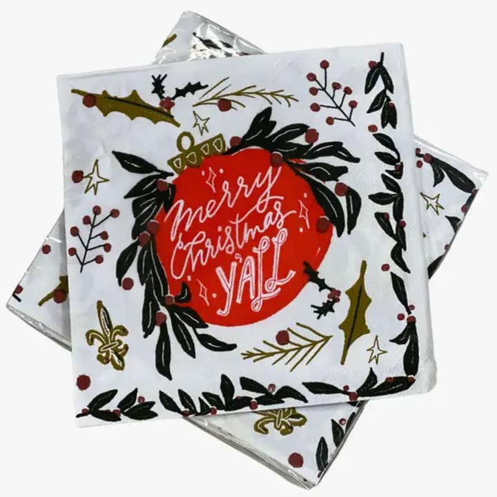 THE PARISH LINE - Wholesale Wegwerpservet - Cocktailservet - Vrolijk kerstfeest allemaal2