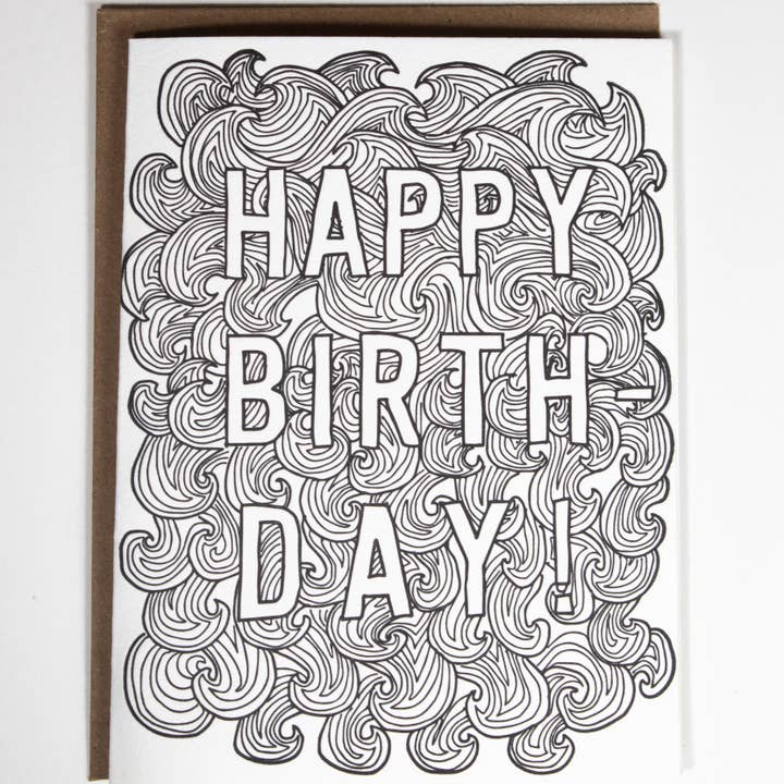 Tarjeta de cumpleaños con ondas para venta al por mayor de Ratbee Press