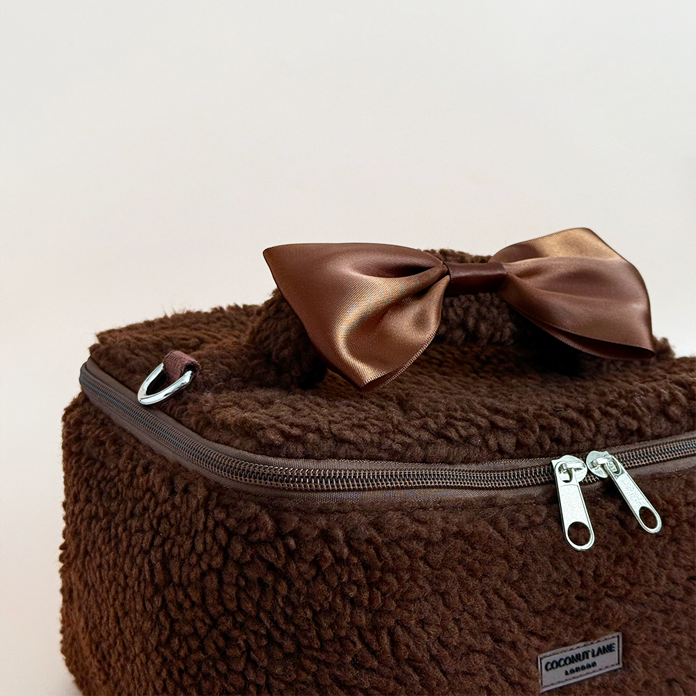 Coconut Lane - Wholesale Makeup/Cosmetic Bag - Travel Vanity Case - Chocolate Teddy1