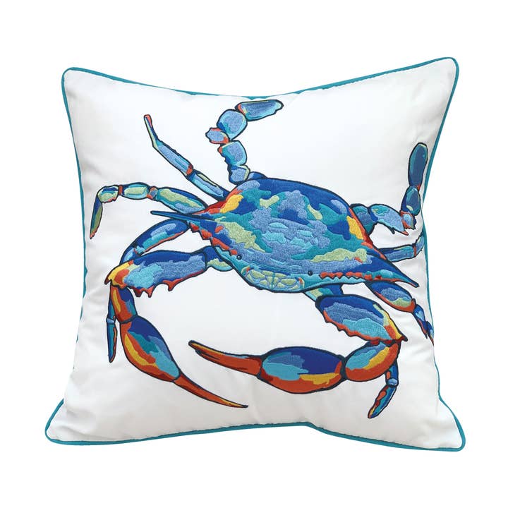 Tropical Punch Happy Crab Indoor/Outdoor Throw Pillow for wholesale by Rightside Design
