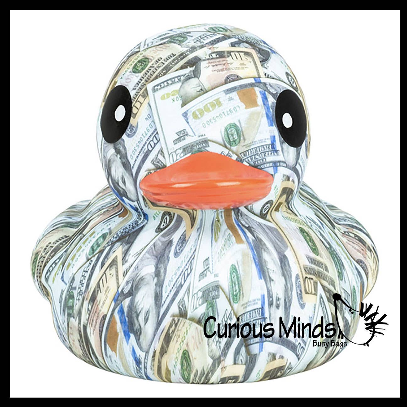 Curious Minds Toys - Wholesale Bath Toy - Baby - 1 Jumbo Money Cash Pattern Rubber Ducks - Rubber Duckies - C2
