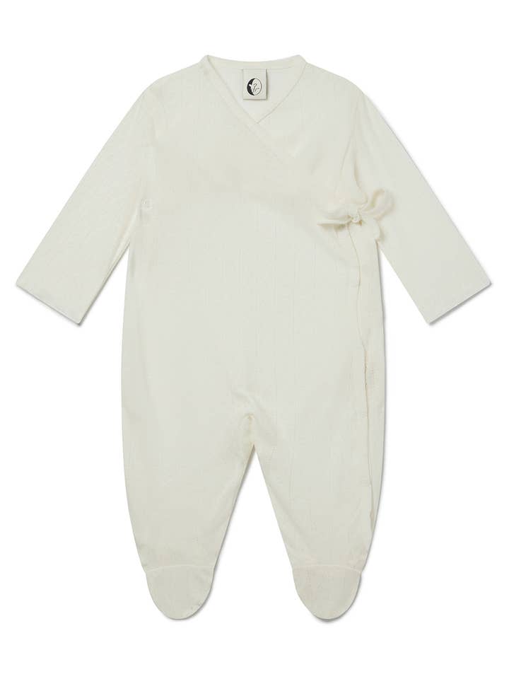 Sleepy Doe - Wholesale Sleepsuit - Baby - BABY WRAP SLEEPSUIT | CREAM POINTELLE0