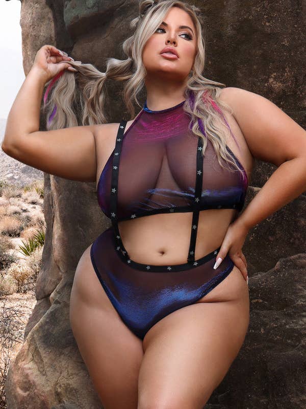 Indaco Top con collo halter Stardust e slip con bretelle in vendita all'ingrosso su Faire6