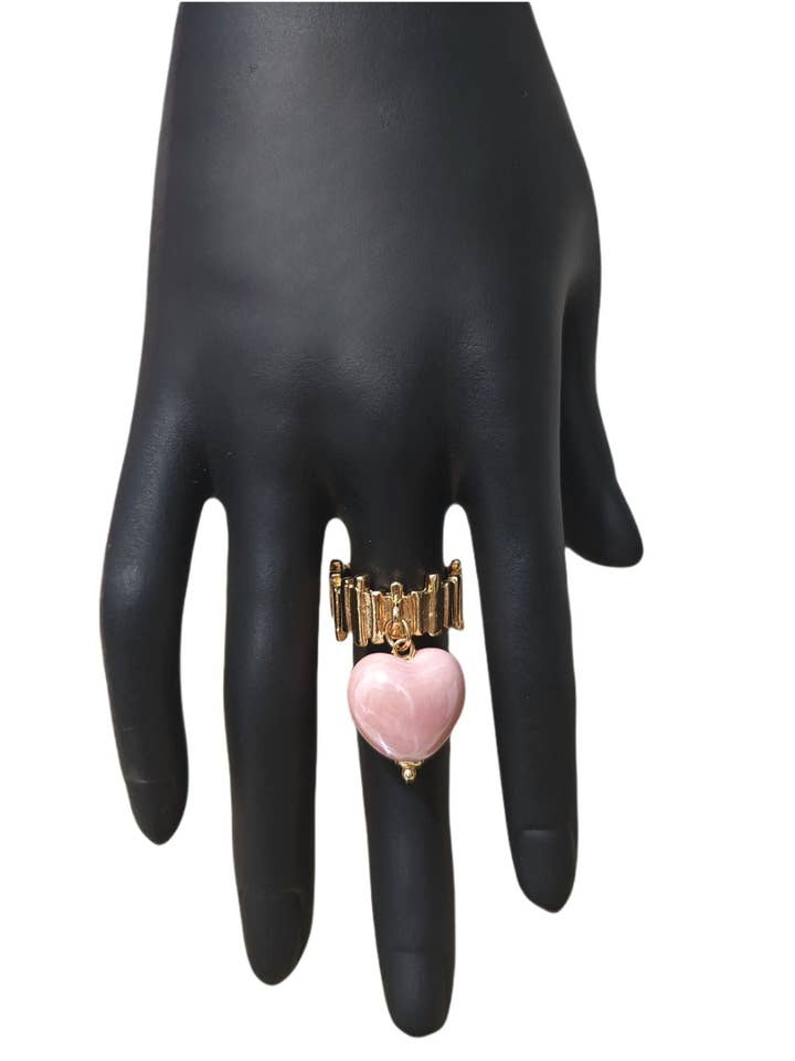 Trendy Candy Colored Ceramic Heart Ring DP25B785 for wholesale by Dipped Shop