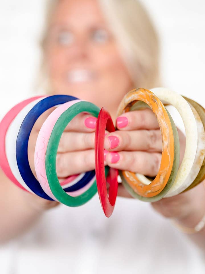 Point Resin Stacking Bangle for wholesale by Greenwood Designs