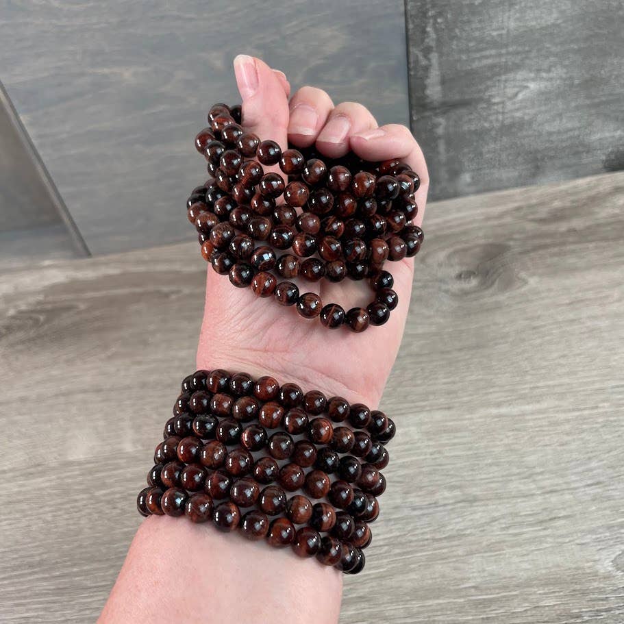 Keystone Crystals - Wholesale Beaded Bracelet - 8mm Round Gemstone Beaded Bracelets – Assorted Crystals Bulk30