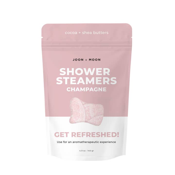 Champagne Shower Steamer Pouch for wholesale by JOON x MOON