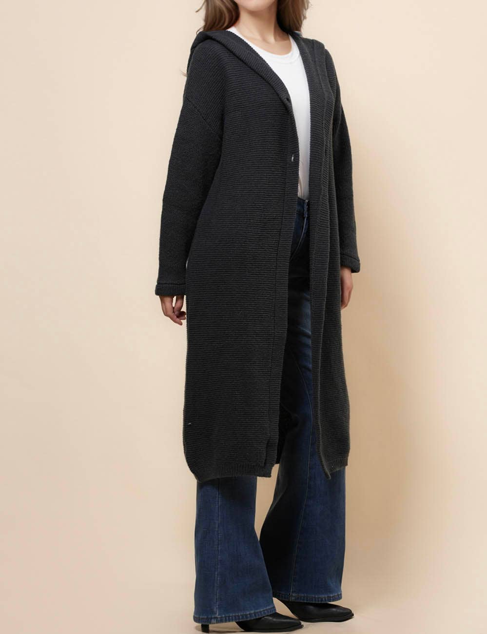 Sweetkama – Engroshandel Cardigan - Dame – Knap Hættetrøje Ensfarvet Sweaterfrakke Cardigan2