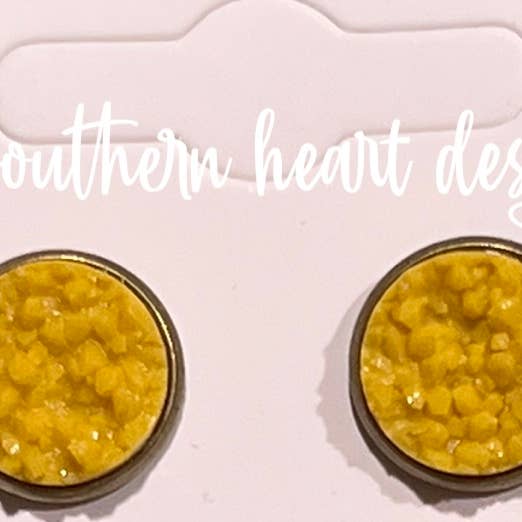 Mustard Colored Stud Earrings for wholesale by Southern Heart Designs