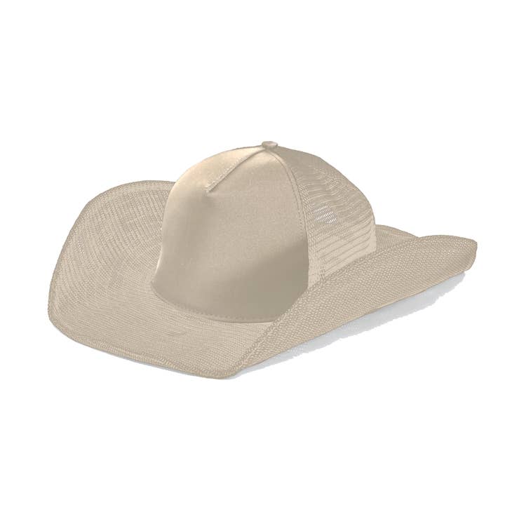 Cowboy Snapback - Wholesale Cowboy Hat - Unisex - TAN COWBOY SNAPBACK: 5 PANEL - BLANK