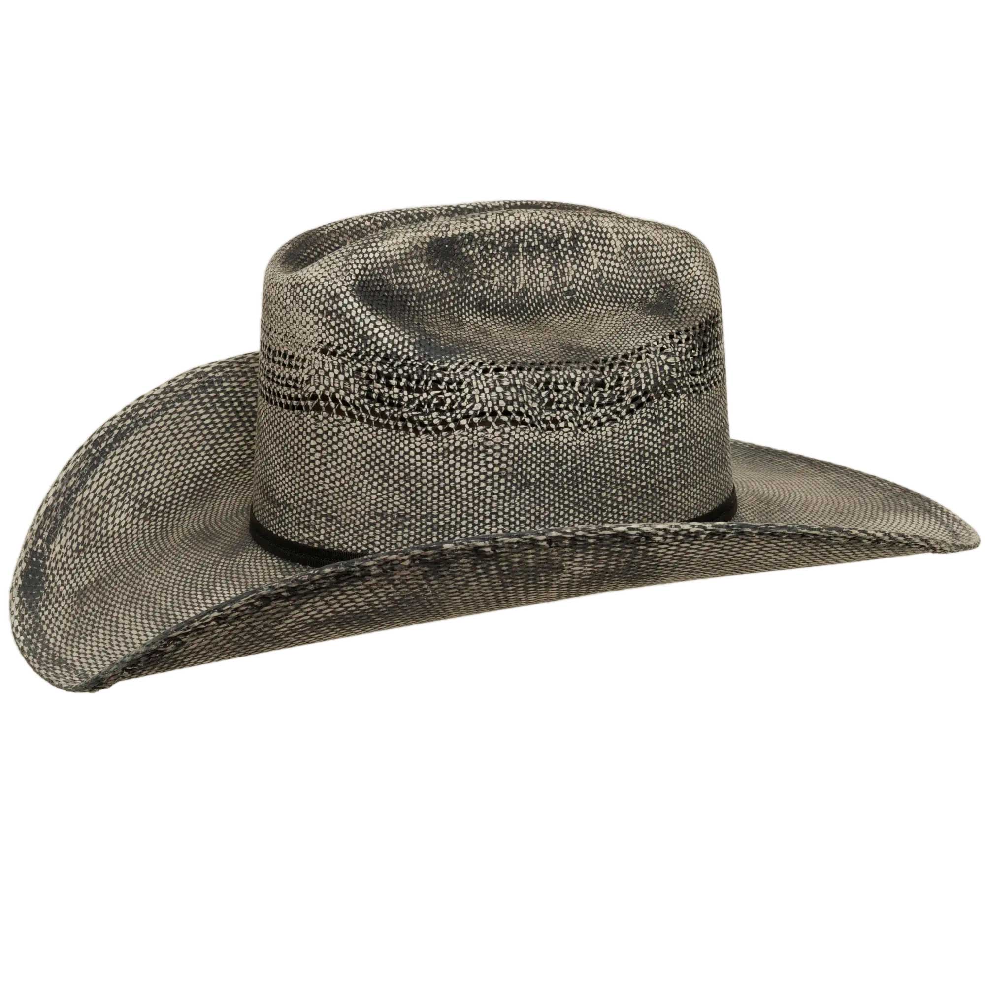 Grey Distressed Bangora Straw Hat - Style Moonwalk for wholesale on Faire5