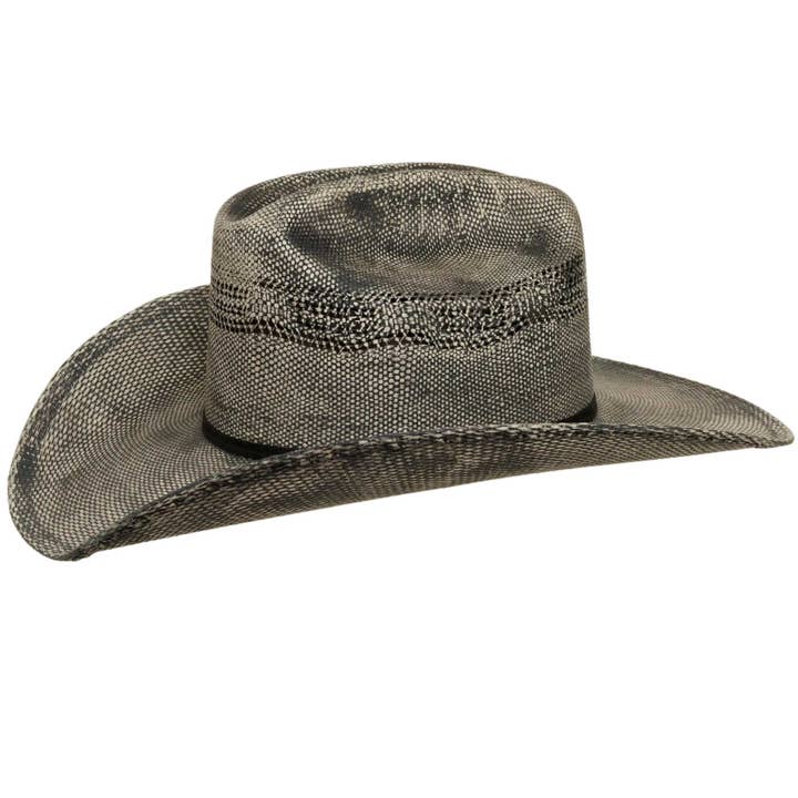 Grey Distressed Bangora Straw Hat - Style Moonwalk for wholesale on Faire5