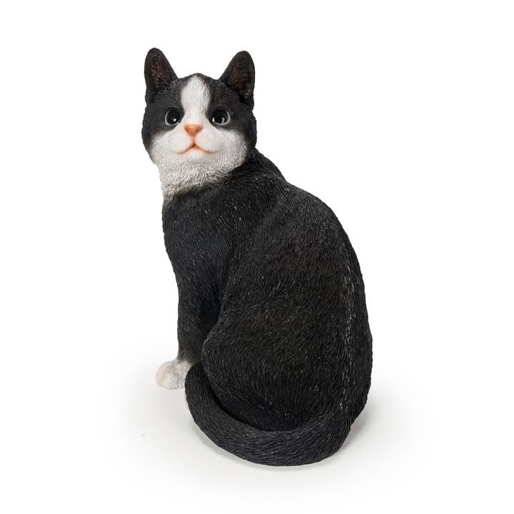 Hi-Line Gift Ltd. - Wholesale Outdoor Ornament/Decor - Black Cat Looking Back Garden Statue
